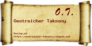 Oestreicher Taksony névjegykártya